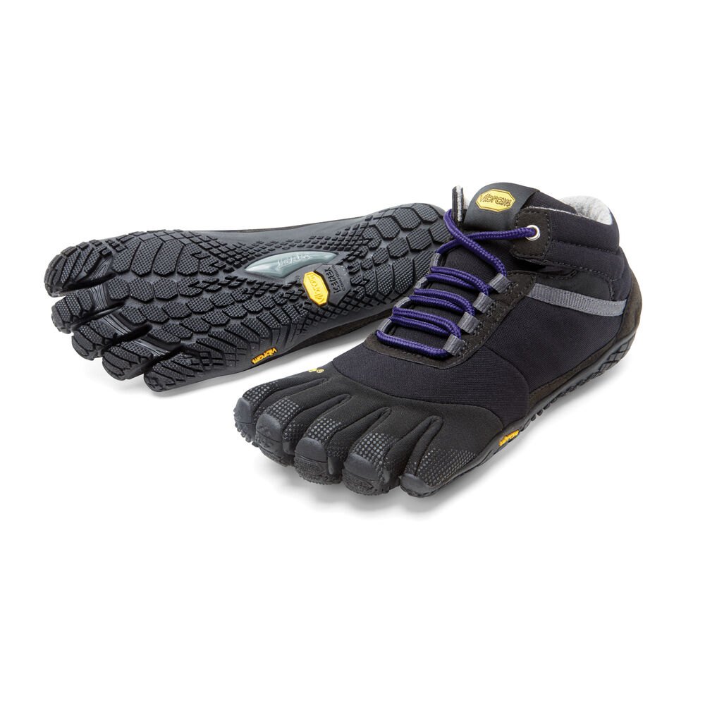 Vibram Five Fingers Womens Running Shoes - Black/Purple - Trek Ascent Insulated - 73624-VSEH